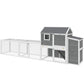 Large Chicken Coop, 134"L Wooden Chicken House with Run, Nesting Box, Slide-Out Tray, Waterproof Roof and Ramp