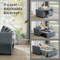 3-in-1 Convertible Sofa Bed, Pull-Out Sleeper Sofa with USB Charging, Adjustable Backrest and Side Pockets, Dark Grey
