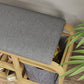 Bamboo Entryway Bench, Shoe Storage Bench with Cushion, Slat Shelves, Pull-Out Basket for Hallway, Entryway, Nature Wood