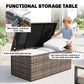 6 Pieces Wicker Patio Furniture Set with Cushions, 7-Seater Rattan Patio Sofa Set with Storage Table, Black