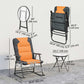 3-Piece Outdoor Foldable Rocking Chair Set, Orange