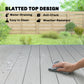 Rectangular Patio Table for 6, Outdoor Dining Table with Wood-Plastic Composite Top and Steel Frame for Garden, Grey