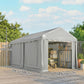 Portable Shed, Outdoor Storage Shed Tent with Roll-up Zipper Door and Removable Sidewalls, Light Grey
