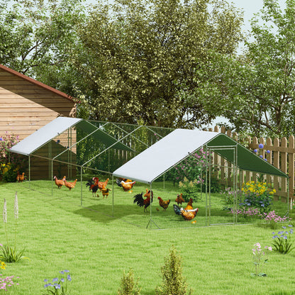 9.8' x 32.8' x 6.4' Chicken Coop with Waterproof & UV Cover