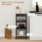 Kitchen Island Rolling Trolley Utility Serving Cart with Drawer Black
