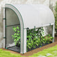 Walk-in Lean-to Greenhouse, Outdoor Gardening Green House with Zipper Roll-up Doors and Window