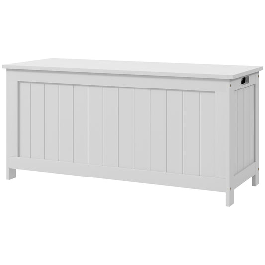 Storage Trunk Entryway Bench with Handles - White