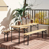 3-Piece Folding Picnic Table Set with Steel Frame