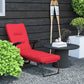 Folding Outdoor Lounge Chair with Cushion, Adjustable Backrest, Reclining Patio Garden Chair with Footrest, Wine Red