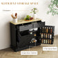 10 Gallon Hidden Garbage Bin Cabinet, Tilt Out Trash Cabinet w/ 2 Drawers, Freestanding Kitchen Island, Black
