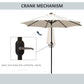 8.8ft Solar Patio Umbrella Outdoor Sunshade 24 LED Lights Tilt Canopy Cream