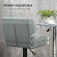 Swivel PU Leather Barstools Set of 2 Adjustable Bar Stools with Footrest Back for Kitchen Counter Dining Room Grey