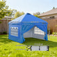10' x 10' Pop Up Canopy Tent, Instant Sun Shelter, Tents for Parties, with Wheeled Carry Bag, Blue