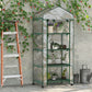 27" x 20" x 65" Portable Greenhouse with 4 Tier Shelves and Wheels, Outdoor Hot House Plant Flower Greenhouse, Steel Frame, Plastic Cover, Clear