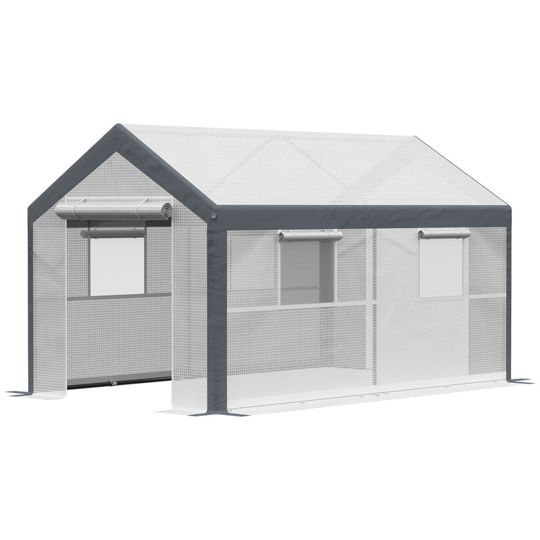 7' x 12' x 7' White Heavy Duty Walk-In Greenhouse