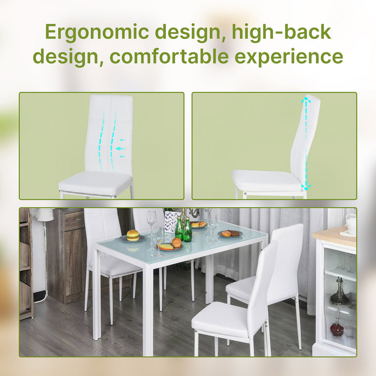 5-Piece Glass Dining Table and Chairs Set