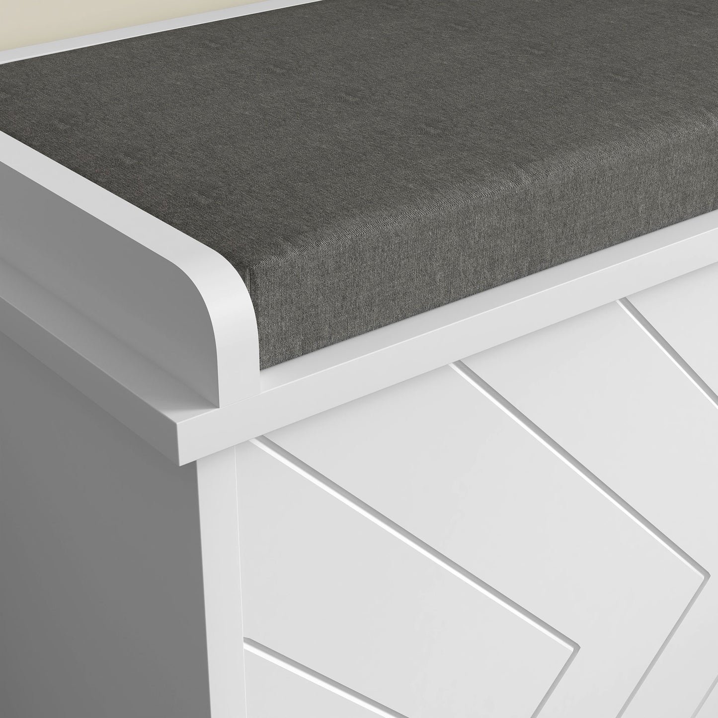 Shoe Storage with Seat, Upholstered Hallway Bench, Shoe Bench with Flip Drawer, Adjustable Shelf for 8-10 Pairs of Shoes