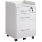 3 Drawer File Cabinet with Lock and Edged Top, Lockable Filing Cabinet on Wheels for Letter and A4 Size, White