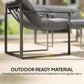 4 Piece Outdoor Furniture Set, Patio Conversation Set with Tempered Glass Table, Loveseat, Chairs, Cushions, Light Grey