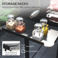 BBQ Rotisserie Grill Charcoal, Split Roaster for Chicken Turkey, 3-Level Grill Grate, Storage Shelves, Stainless Steel