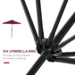 8.5FT Patio Umbrella, Round Garden Parasol with 6 Ribs, Market Sunshade Tilt Canopy w/ Crank Handle for Outdoor, Wine Red
