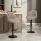 Bar Stools Set of 2, Swivel Barstools with Back, Adjustable Height and Footrest for Kitchen Island, Dining Room, Brown
