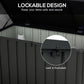 119 Gallon Deck Box, Lockable Galvanised Steel Outside Storage Container for Tools, Cushions, Dark Grey