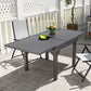 35"-71" Extendable Aluminium Outdoor Dining Table, Slatted Top Patio Table for 4-6 Person, for Garden, Backyard, Grey