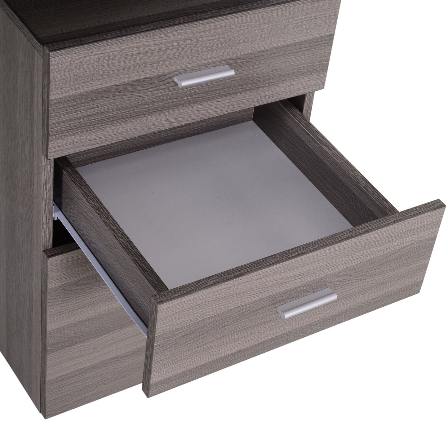 47" Computer Desk Writing Table Workstation with Multi-Use Reversible 3 Drawers Metal Frame Home Office Furniture, Dark Wood Grain