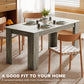 63" Kitchen Table for 4-6 People, Dining Table with Wood Effect for Dining Room, Grey