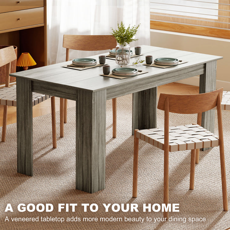 63" Dining Table for 4-6 with Wood Effect