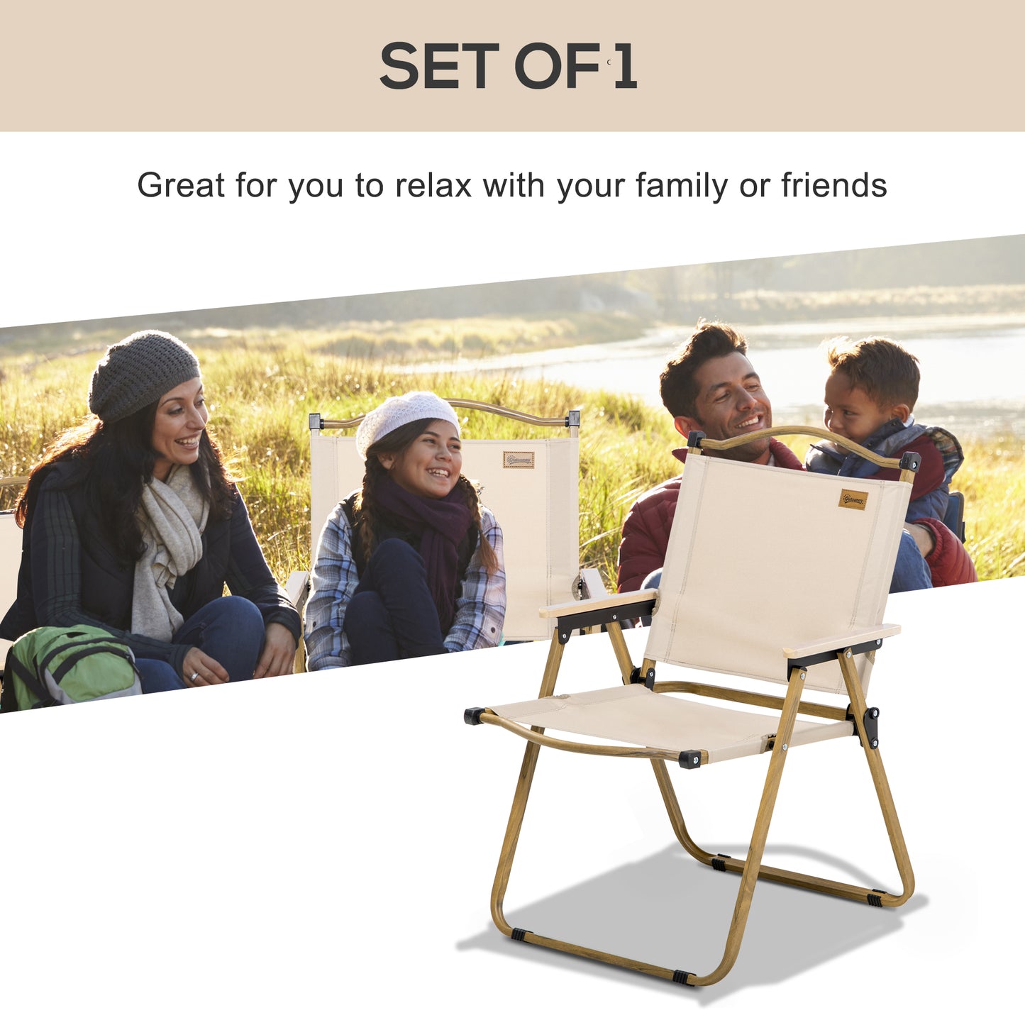 Camping Chair, Lightweight Folding Chair, Portable Armchair, Excellent for Festivals, Fishing, Dark Grey