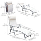 Outdoor Folding Chaise Lounge Chair Steel Portable Recliner with 7 Adjustable Backrest Positions, Red