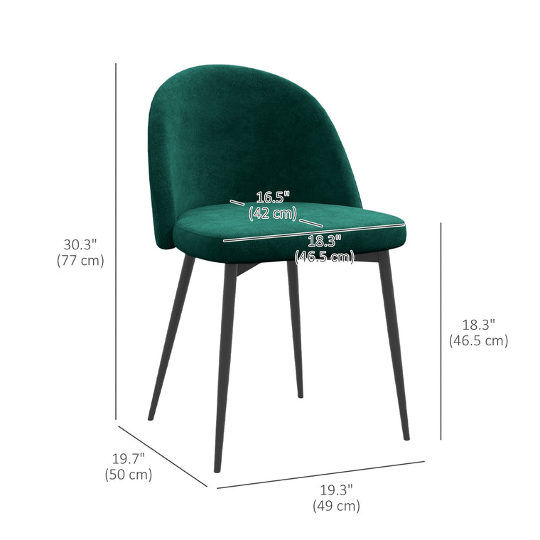 Mid-Back Velvet Dining Chairs Set of 2