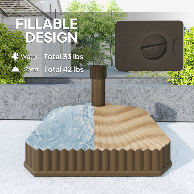 17.7" x 17.7" x 11.8" Brown Heavy Duty Umbrella Base