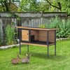 Yellow Wooden Rabbit Hutch with Tray & Water-Resistant Roof