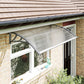 Window Awning Door Canopy, Polycarbonate Front Door Outdoor Patio Cover, Sun Shelter, Hollow Sheet, 43.3" x 23.6", Clear