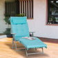 Outdoor Folding Chaise Lounge Chair Recliner with Portable Design, Adjustable Backrest, Cushion and Headrest, Black