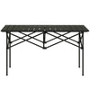Folding Camping Table with Roll up Top and Carry Bag, Portable Picnic Table for Camping, Picnic, Hiking, Black