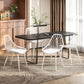 Modern Dining Chairs Set of 4, Plastic Kitchen Chairs with Hollow Backrest and Metal Legs for Living Dining Room, White
