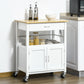Kitchen Cart, Utility Trolley, Small Kitchen Island with Storage Drawer & Side Hooks for Dining Room, White