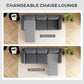 Sectional Sofa with Changeable Chaise Lounge, 3 Seat L-Shaped Small Space Sofa, Upholstered Couch for Small Space, Dark Grey