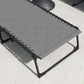 Folding Chaise Lounge with Reclining Back, 25.6" x 74" x 14.2", Grey