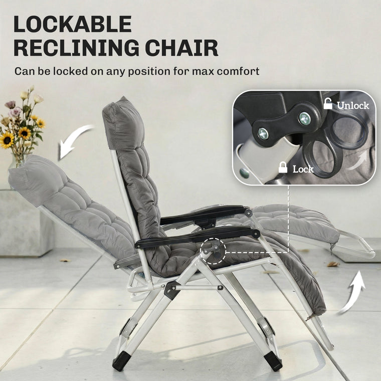 Reclining Zero Gravity Chair with Cushion & Headrest
