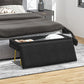 39" Storage Ottoman, Velvet End of Bed Bench with Steel Legs, Foot Stool with Storage for Bedroom, Living Room, Black