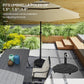 Round Patio Umbrella Base with Wheels, 44 lbs Resin Umbrella Stand Base, 1.3"/1.5"/1.9" Umbrella Poles Black
