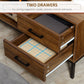 TV Stand for TVs up to 50 Inch, TV Cabinet with Door, Open Storage and Drawers, Steel Legs, Dark Walnut