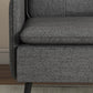 Accent Chair, Upholstered Armchair with Tufted Back Cushion and Steel Legs for Living Room, Bedroom, Dark Grey