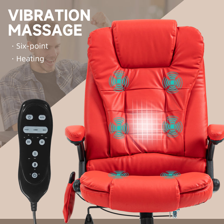 Heated Massage Office Chair with High Back - Faux Leather