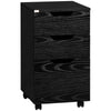 3-Drawer Mobile Filing Cabinet - Black Wood Grain